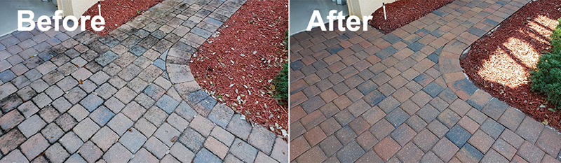 Paver Cleaning Before and After