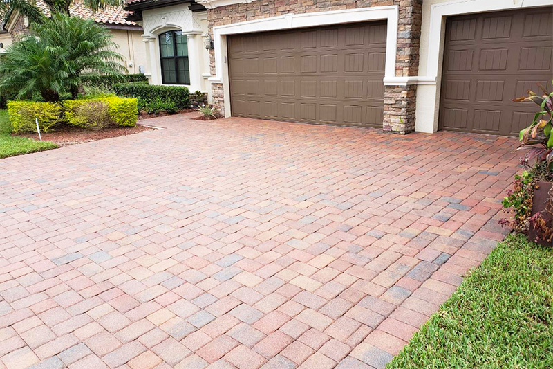 Brick Paver Driveway Cleaned and Sealed