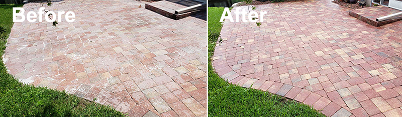 Paver Cleaning Before and After